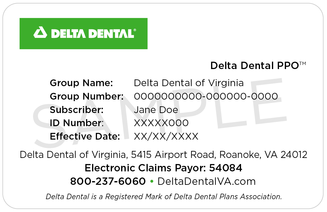 Foundation Delta Dental PPO ID card sample