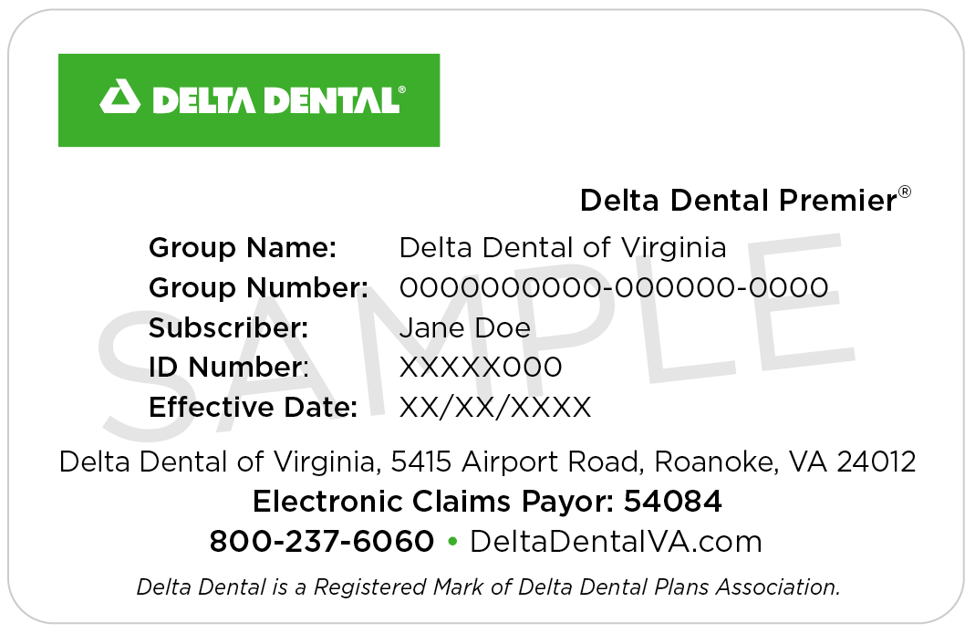 Foundation Delta Dental Premier ID card sample